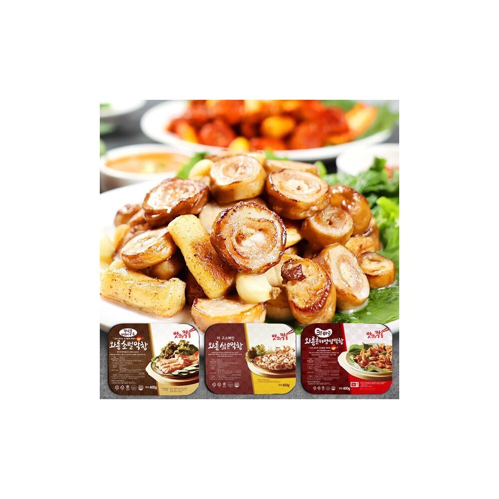 와룡식품 와룡막창 400g 3팩 SET (초벌/삶은/양념) + 막창소스 3팩