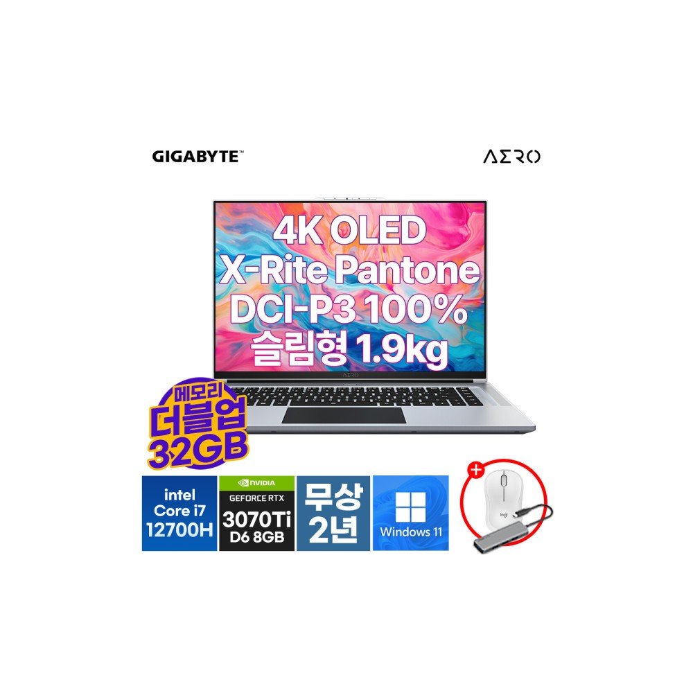 AERO 16 XE5 OLED Win11 게이밍 인텔 12세대 i7/RTX 3070 Ti (32G무상업)